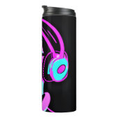 Psychedelische Lady in Kopfhörern Jamming to Music Thermosbecher (Nach rechts gedreht)