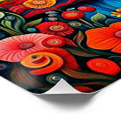 Psychedelische Landschaft mit Fluss 4 Poster (Ecke)