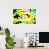 Psychedelische Landschaft Poster (Heimbüro)