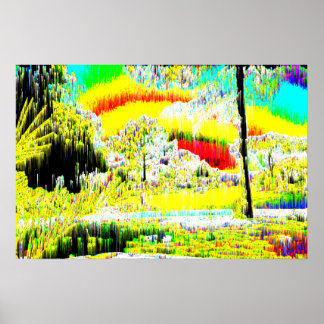 Psychedelische Landschaft Poster