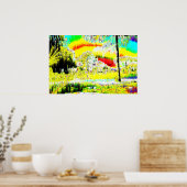 Psychedelische Landschaft Poster (Küche)