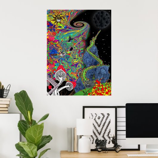 Psychedelische Landschaft Poster (Heimbüro)