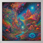 Psychedelische Landschaft Poster (Vorne)