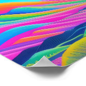 Psychedelische Landschaft Rosa Grüne Kunst Poster (Ecke)