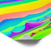 Psychedelische Landschaft Rosa Grüne Kunst Poster (Ecke)