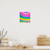 Psychedelische Landschaft Rosa Grüne Kunst Poster (Küche)