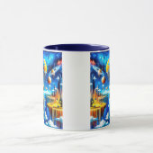 Psychedelische Landschaft Tasse (Zentrum)