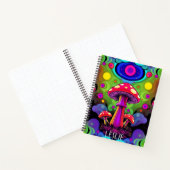 Psychedelische lebendige farbenfrohe Retro-Pilze Notizblock (Innenseite)