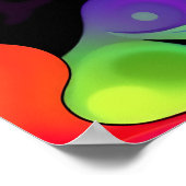 Psychedelische lebendige farbenfrohe Retro-Pilze Poster (Ecke)