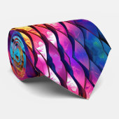 Psychedelische, lebendige Farbmuster Krawatte (Gerollt)