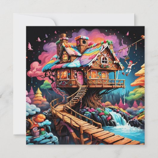 Psychedelische Lebkuchenbaum-Weihnachten Feiertagskarte (Vorderseite)