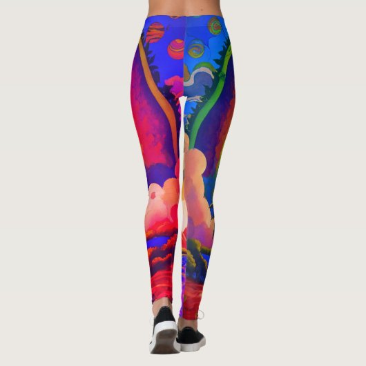 Psychedelische Leggings: Hippie Vibes & Regga Leggings (Rückseite)
