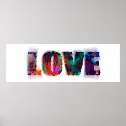 Psychedelische Liebe bunt Typografy Poster Art (Vorne)