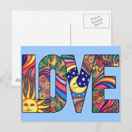 Psychedelische Liebe Postkarte (Vorne/Hinten)