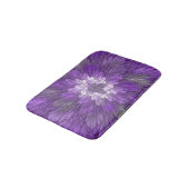 Psychedelische Lila Blume Abstraktes Fraktal Kunst Badematte (Schrägansicht)