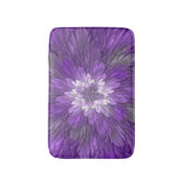 Psychedelische Lila Blume Abstraktes Fraktal Kunst Badematte (Vorderseite Vertikal)