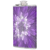 Psychedelische Lila Blume Abstraktes Fraktal Kunst Flachmann (Links)