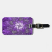 Psychedelische Lila Blume Abstraktes Fraktal Kunst Gepäckanhänger (Vorderseite horizontal)