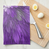 Psychedelische Lila Blume Abstraktes Fraktal Kunst Geschirrtuch (Viertel Falte)