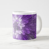 Psychedelische Lila Blume Abstraktes Fraktal Kunst Jumbo-Tasse (Vorderseite Rechts)