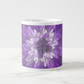 Psychedelische Lila Blume Abstraktes Fraktal Kunst Jumbo-Tasse (Vorderseite)
