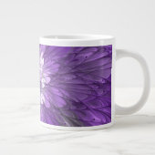 Psychedelische Lila Blume Abstraktes Fraktal Kunst Jumbo-Tasse (Rechts)