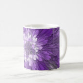 Psychedelische Lila Blume Abstraktes Fraktal Kunst Kaffeetasse (VorderseiteRechts)