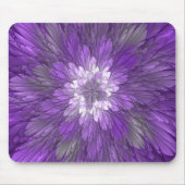 Psychedelische Lila Blume Abstraktes Fraktal Kunst Mousepad (Vorne)