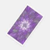 Psychedelische Lila Blume Abstraktes Fraktal Kunst Serviette (Ecke)