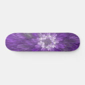 Psychedelische Lila Blume Abstraktes Fraktal Kunst Skateboard (Horizontal)