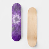 Psychedelische Lila Blume Abstraktes Fraktal Kunst Skateboard (Vorderseite)