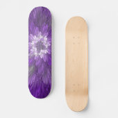 Psychedelische Lila Blume Abstraktes Fraktal Kunst Skateboard (Vorderseite)