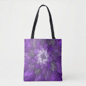 Psychedelische Lila Blume Abstraktes Fraktal Kunst Tasche (Vorderseite)