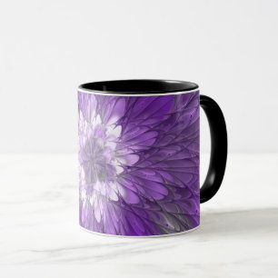 Psychedelische Lila Blume Abstraktes Fraktal Kunst Tasse