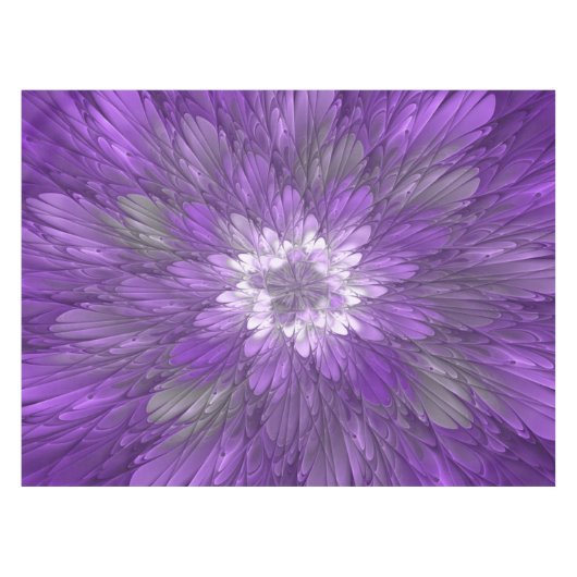 Psychedelische Lila Blume Abstraktes Fraktal Kunst Tischdecke (Vorderseite (Horizontal))