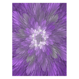 Psychedelische Lila Blume Abstraktes Fraktal Kunst Tischdecke