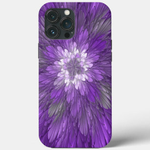 Psychedelische lila Blumen-Abstract-Fraktal-Kunst Case-Mate iPhone Hülle