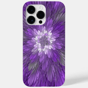 Psychedelische lila Blumen-Abstract-Fraktal-Kunst Case-Mate iPhone 14 Pro Max Hülle