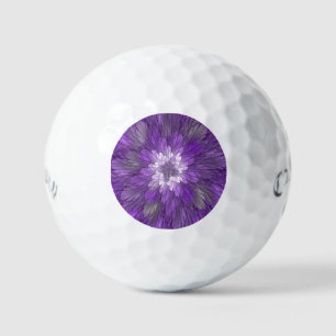 Psychedelische lila Blumen-Abstract-Fraktal-Kunst Golfball