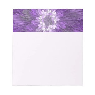 Psychedelische lila Blumen-Abstract-Fraktal-Kunst Notizblock
