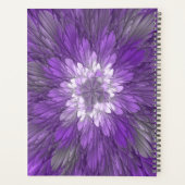 Psychedelische lila Blumen-Abstract-Fraktal-Kunst Planer (Rückseite)