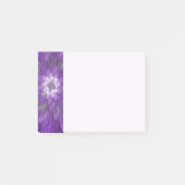 Psychedelische lila Blumen-Abstract-Fraktal-Kunst Post-it Klebezettel (Vorderseite)