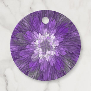 Psychedelische lila Blumen-Abstract-Kunst individu Geschenkanhänger