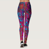 Psychedelische Lila Lily Blume Magenta Garden Leggings (Rückseite)