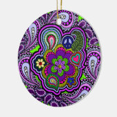 Psychedelische lila Paisley-Verzierung Keramik Ornament (Links)