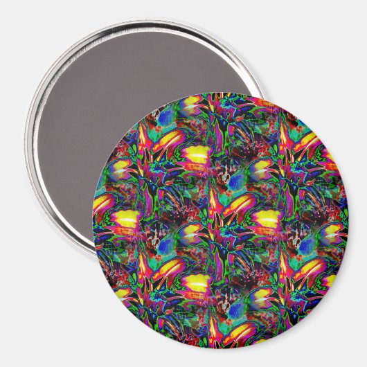 Psychedelische Lilien... Magnet (Vorderseite/Rückseite)