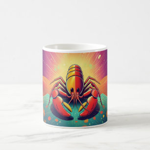 Psychedelische Lobster Art Kaffeetasse