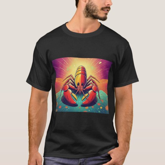 Psychedelische Lobster Art T-Shirt (Vorderseite)