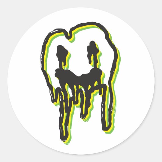 Psychedelische Logo-Aufkleber: Lemon-Limon Runder Aufkleber (Vorderseite)