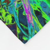 Psychedelische Magenta, Aqua und Limettengrüne Dah Fleecedecke (Ecke)